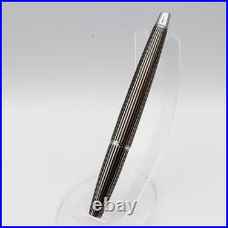 NOS Rare PILOT MYU Stripe Fountain Pen Silver Black M nib vintage 1970s withbox