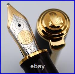 NOS Rare Pelikan Fountain Pen Souverän M800 Brown Black BB nib withBox