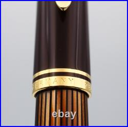 NOS Rare Pelikan Fountain Pen Souverän M800 Brown Black BB nib withBox