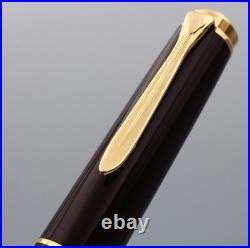 NOS Rare Pelikan Fountain Pen Souverän M800 Brown Black BB nib withBox