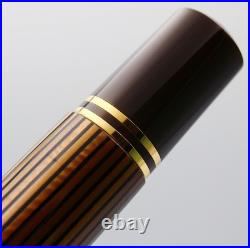NOS Rare Pelikan Fountain Pen Souverän M800 Brown Black BB nib withBox