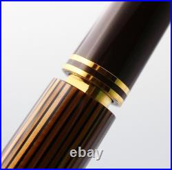 NOS Rare Pelikan Fountain Pen Souverän M800 Brown Black BB nib withBox