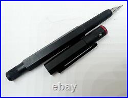 NOS Rotring 600 Fountain Pen Black Metal rare OB Nib Free Shipping