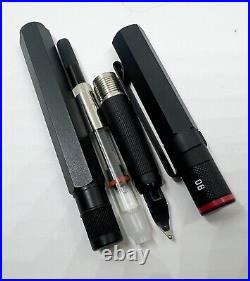 NOS Rotring 600 Fountain Pen Black Metal rare OB Nib Free Shipping