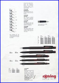 NOS Rotring 600 Fountain Pen Black Metal rare OB Nib Free Shipping