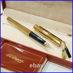 NOS Unused ST Dupont Classic Vermeil Fountain Pen 18k Nib Rare Vintage VP221