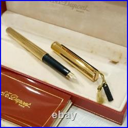 NOS Unused ST Dupont Classic Vermeil Fountain Pen 18k Nib Rare Vintage VP221