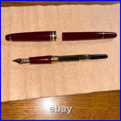 Near Mint Montblanc 144 Bordeaux + W-Germany + 14K B Nib Rare Broad Tip JAPAN