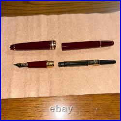 Near Mint Montblanc 144 Bordeaux + W-Germany + 14K B Nib Rare Broad Tip JAPAN