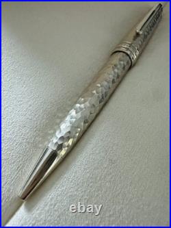New In Box Rare Montblanc Solitaire Martelé Sterling Silver Ballpoint Pen