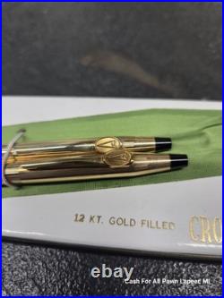 New Pontiac Motors CROSS #6601 Century 12K Gold Filled Pen Pencil Set Mcm RARE