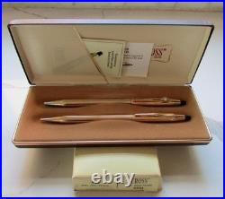 New Rare Cross10KT Gold Filled Pen and Pencil Illinois Bell/ATT Diamond Chip