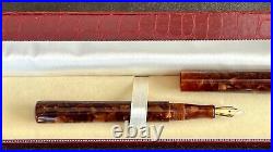 New & Rare Edison Extended Mina Fountain Pen Brown Acrylic 18k Gold Nib