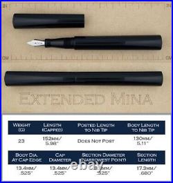 New & Rare Edison Extended Mina Fountain Pen Brown Acrylic 18k Gold Nib