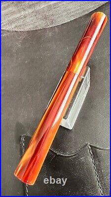 New & Rare Edison Extended Mina Fountain Pen Lt. Brown Acrylic 18k Gold Nib