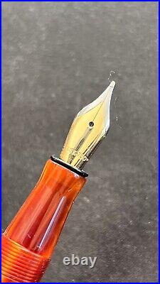 New & Rare Edison Extended Mina Fountain Pen Lt. Brown Acrylic 18k Gold Nib