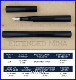 New & Rare Edison Extended Mina Fountain Pen Lt. Brown Acrylic 18k Gold Nib