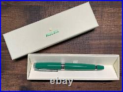 New Rolex Ballpoint Pen Green Silver Collectible Pen Rare