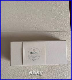 New Rolex Caran d'Ache Ballpoint Pen Rare Set of 2 Grey Black withLeather Case