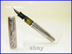 Nice Rare German HANS BAUM 835 Silver Overlay Fountain Pen FLEXY Degussa M Nib