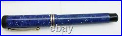 Nice Rare HTF Blue Speckle Osmia Extra Supra Push Button Filler With 14C Gold Nib