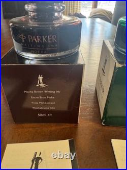 Nos Parker Penman 4 Colors Fp Ink Set-saffire, Emerald, Mocha, Ruby. Boxed. Rare