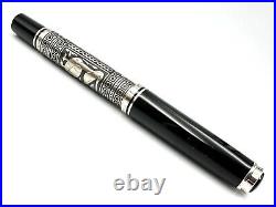 Nos! Rare L. E. Pelikan M 910 Toledo 925 Sterling Silver Fountain Pen 18c 750 Ef
