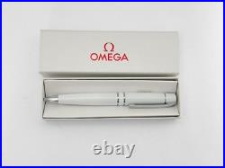 OMEGA Watch Matte White Logo Ballpoint Pen Rare, New in box