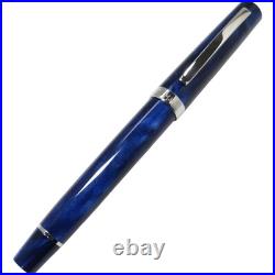 Omas Bologna Cosmic Blue Silver 14K Fountain Pen F Nib Rare Omas Bologna Cosmic Blue Silver 14K Fountain Pen F Nib Rare