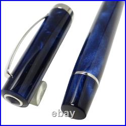 Omas Bologna Cosmic Blue Silver 14K Fountain Pen F Nib Rare Omas Bologna Cosmic Blue Silver 14K Fountain Pen F Nib Rare