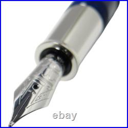 Omas Bologna Cosmic Blue Silver 14K Fountain Pen F Nib Rare Omas Bologna Cosmic Blue Silver 14K Fountain Pen F Nib Rare