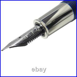 Omas Bologna Cosmic Blue Silver 14K Fountain Pen F Nib Rare Omas Bologna Cosmic Blue Silver 14K Fountain Pen F Nib Rare