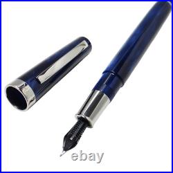Omas Bologna Cosmic Blue Silver 14K Fountain Pen F Nib Rare Omas Bologna Cosmic Blue Silver 14K Fountain Pen F Nib Rare