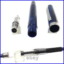 Omas Bologna Cosmic Blue Silver 14K Fountain Pen F Nib Rare Omas Bologna Cosmic Blue Silver 14K Fountain Pen F Nib Rare