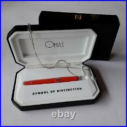 Omas Rare Arte Italian Diva Red Ballpoint Pen 60% Off Retail 925 Silver Necklace