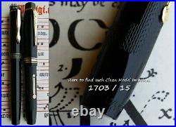 Onoto 1703 MAGNA Celluloid Fountain Pen 1940's 14K & Rhodium 7 F/M Nib. RARE