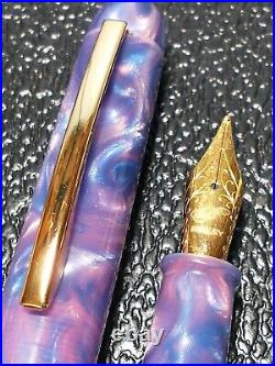 Oversized Bexley Imperial Galactic Blue Prototype Very Rare Fountain Pen M Nib