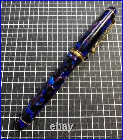 PILOT CUSTOM LE BLUE Fountain Pen Medium Nib 14K Gold rare from JAPAN USED