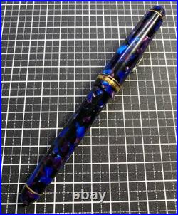 PILOT CUSTOM LE BLUE Fountain Pen Medium Nib 14K Gold rare from JAPAN USED