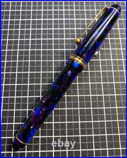 PILOT CUSTOM LE BLUE Fountain Pen Medium Nib 14K Gold rare from JAPAN USED