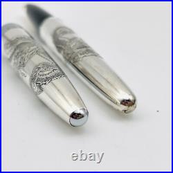 PILOT CUSTOM STERLING SILVER dragon 14K585 14K F nib H482 rare model PILOT CUSTOM STERLING SILVER dragon 14K585 14K F nib H482 rare model
