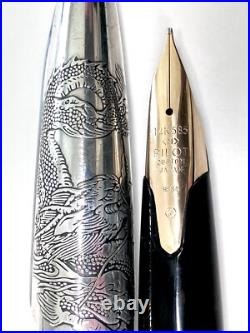 PILOT CUSTOM STERLING SILVER dragon 14K585 14K M nib H884 rare