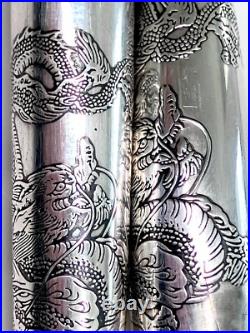 PILOT CUSTOM STERLING SILVER dragon 14K585 14K M nib H884 rare
