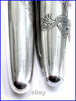 PILOT CUSTOM STERLING SILVER dragon 14K585 14K M nib H884 rare