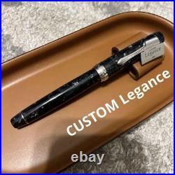PILOT Custom Legance Black Marble Fountain Pen F Nib Rare Collectible