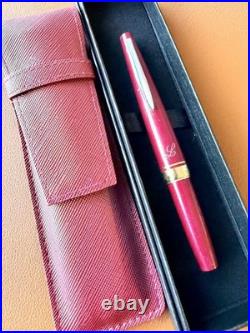 PILOT Elite Fountain Pen 14K-585 Red Fine Nib Vintage Japan Rare Color
