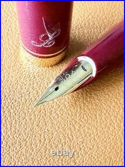 PILOT Elite Fountain Pen 14K-585 Red Fine Nib Vintage Japan Rare Color