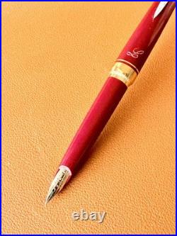 PILOT Elite Fountain Pen 14K-585 Red Fine Nib Vintage Japan Rare Color