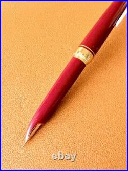 PILOT Elite Fountain Pen 14K-585 Red Fine Nib Vintage Japan Rare Color