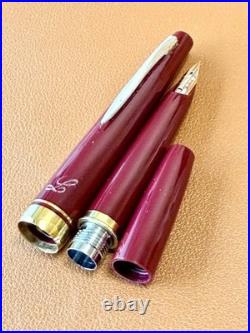 PILOT Elite Fountain Pen 14K-585 Red Fine Nib Vintage Japan Rare Color